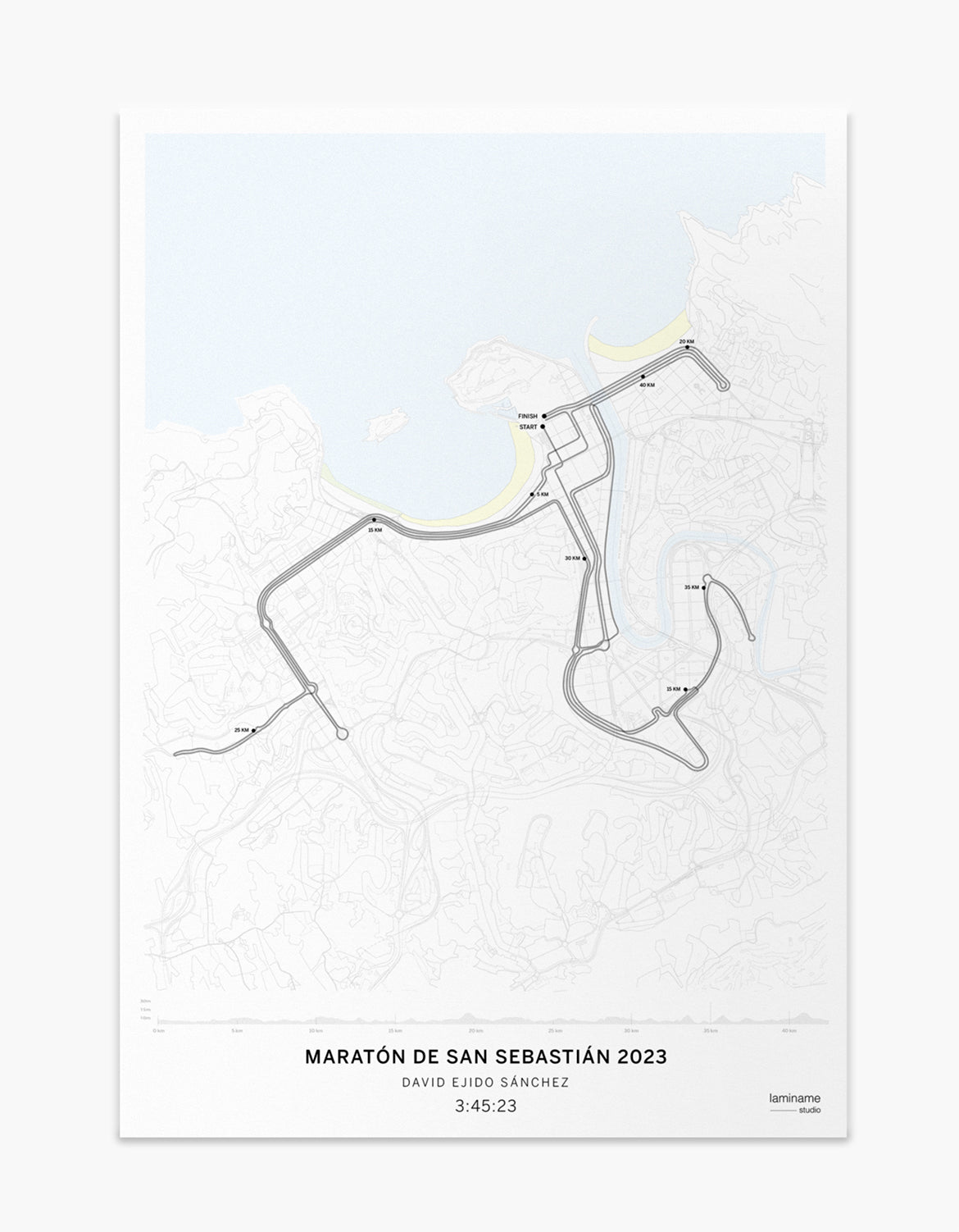 mapa finisher maratón san sebastián como regalo especial 2023