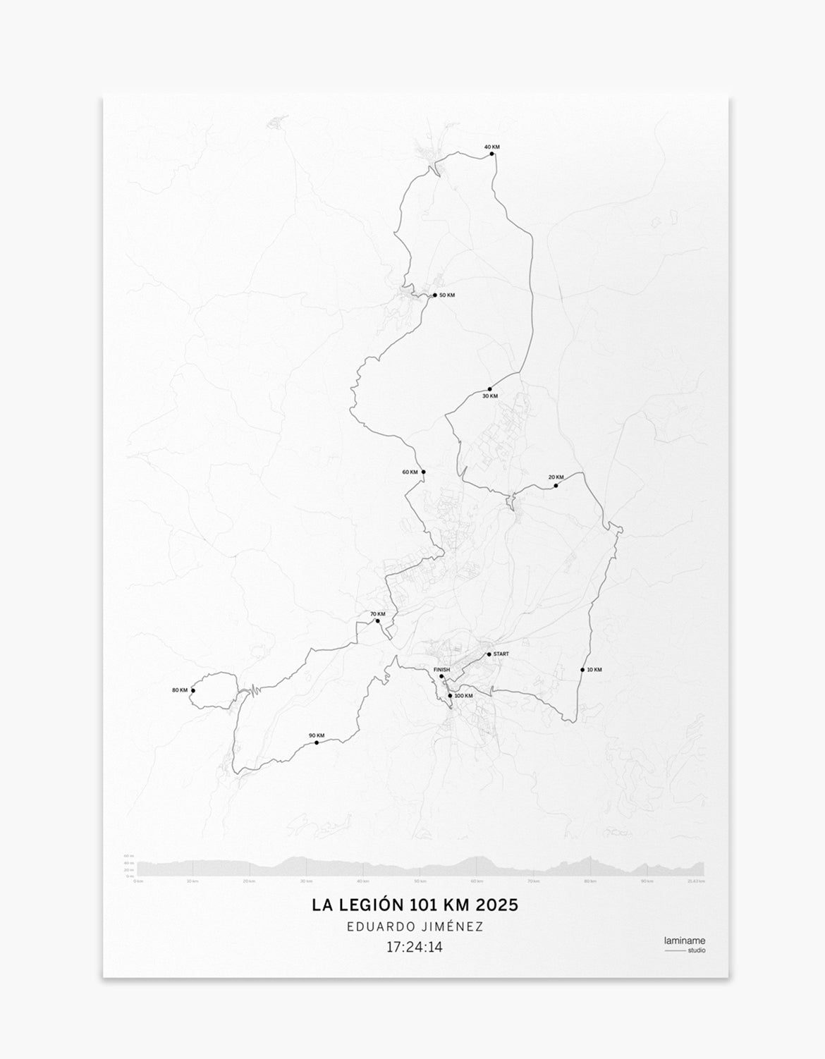 lámina 101 km la legión personalizada con tu nombre y tiempo laminame