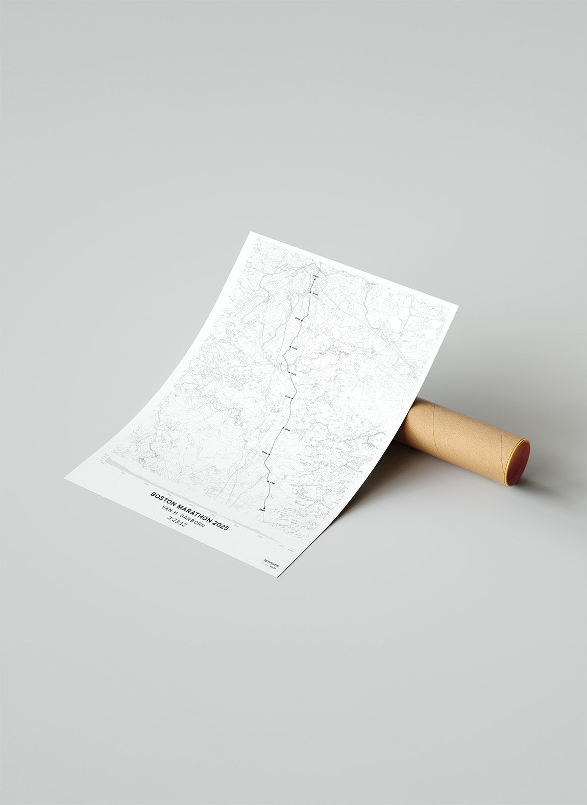 personaliza tu mapa maratón Boston con nombre y tiempo