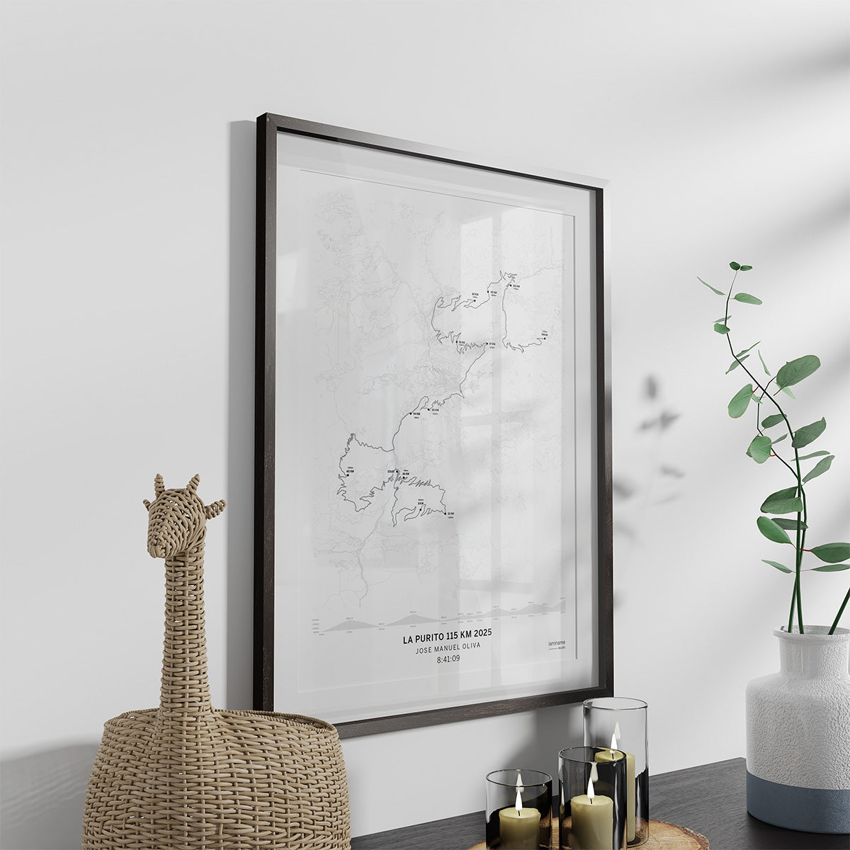 póster mapa cicloturismo La Purito Andorra 115km personalizable laminame