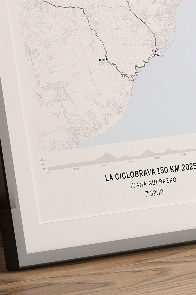 lámina personalizada laminame ruta ciclista Ciclobrava detalle del mapa personalizado