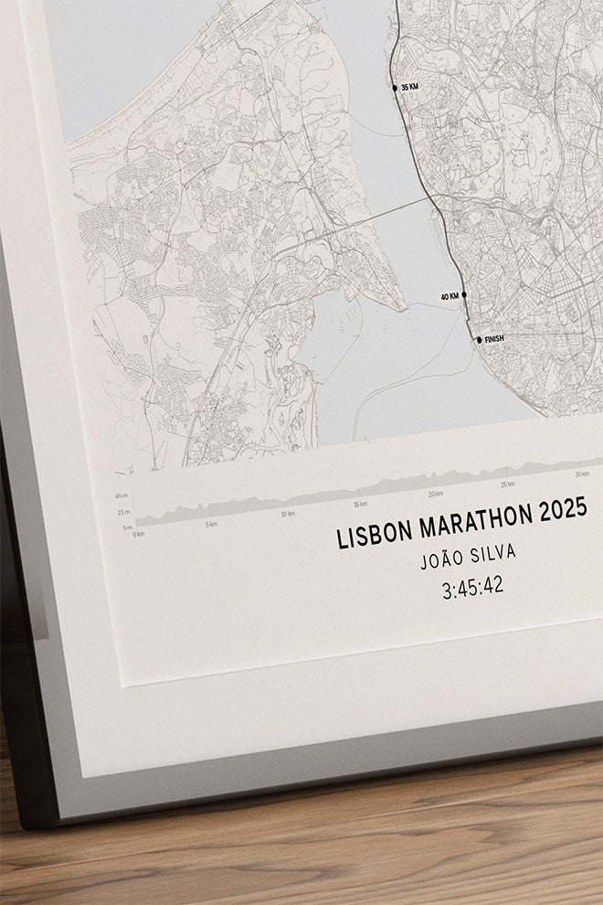 lámina maratón lisboa diseño minimalista laminame