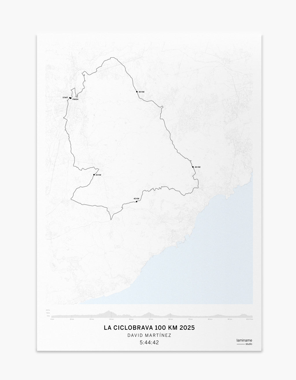 poster personalizado laminame Ciclobrava gráfico ruta de 100 km