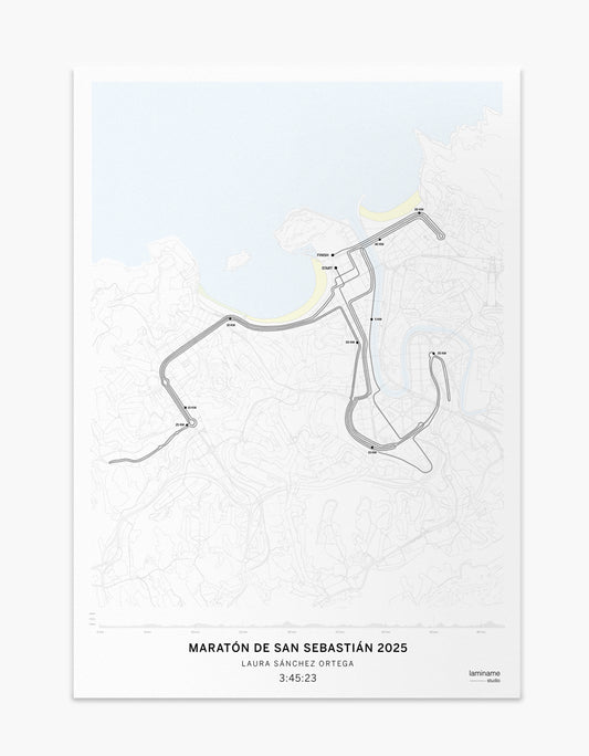 póster personalizado maratón san sebastián con nombre y tiempo