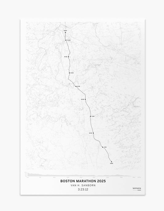 comprar póster maratón Boston personalizado con nombre y tiempo
