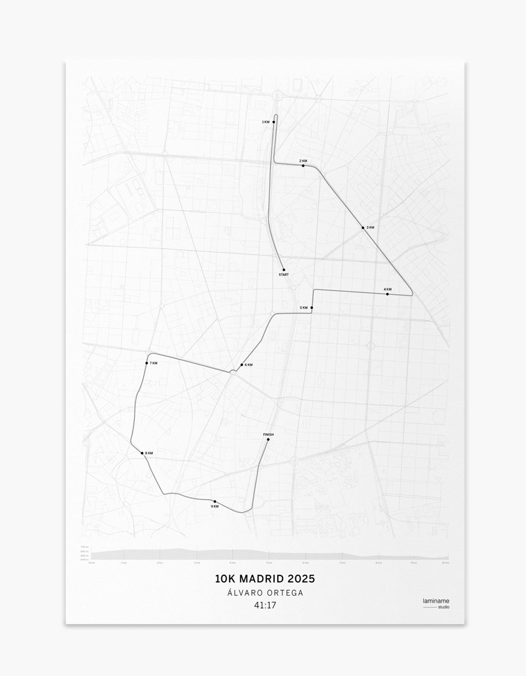 comprar mapa personalizado 10K Rock ‘n’ Roll Madrid 2025 laminame