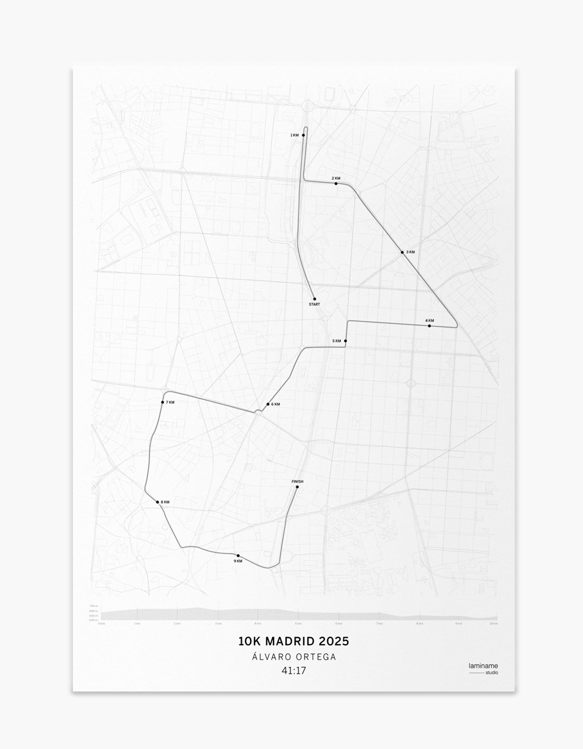 comprar mapa personalizado 10K Rock ‘n’ Roll Madrid 2025 laminame