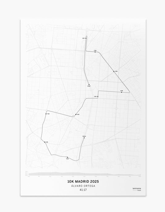 comprar mapa personalizado 10K Rock ‘n’ Roll Madrid 2025 laminame
