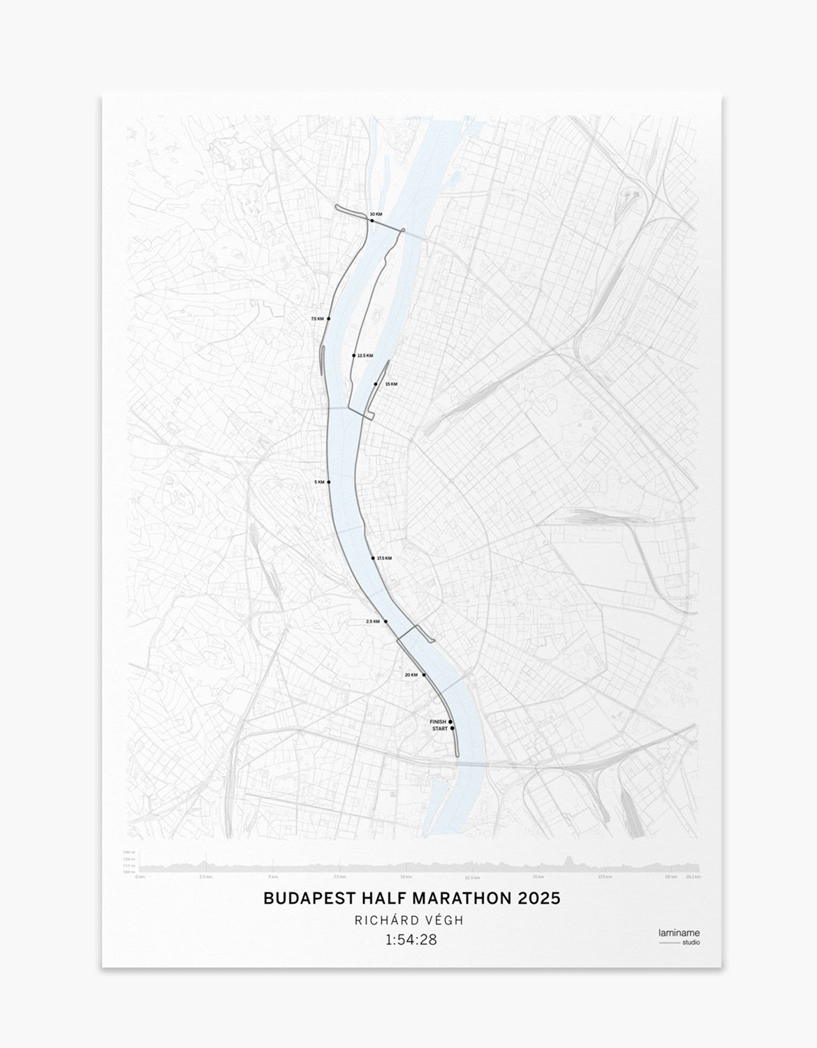 mapa personalizado media maratón budapest laminame