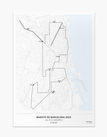 Comprar póster personalizado Maratón de Barcelona 2023 – Personaliza tu nombre y tiempo