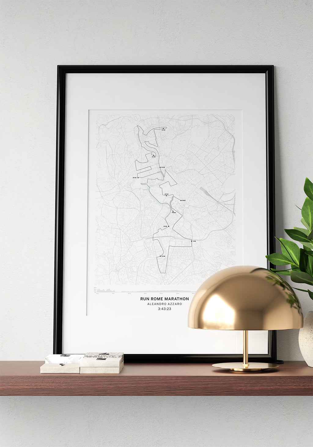 Póster de la Maratón de Roma personalizado con tus datos de carrera