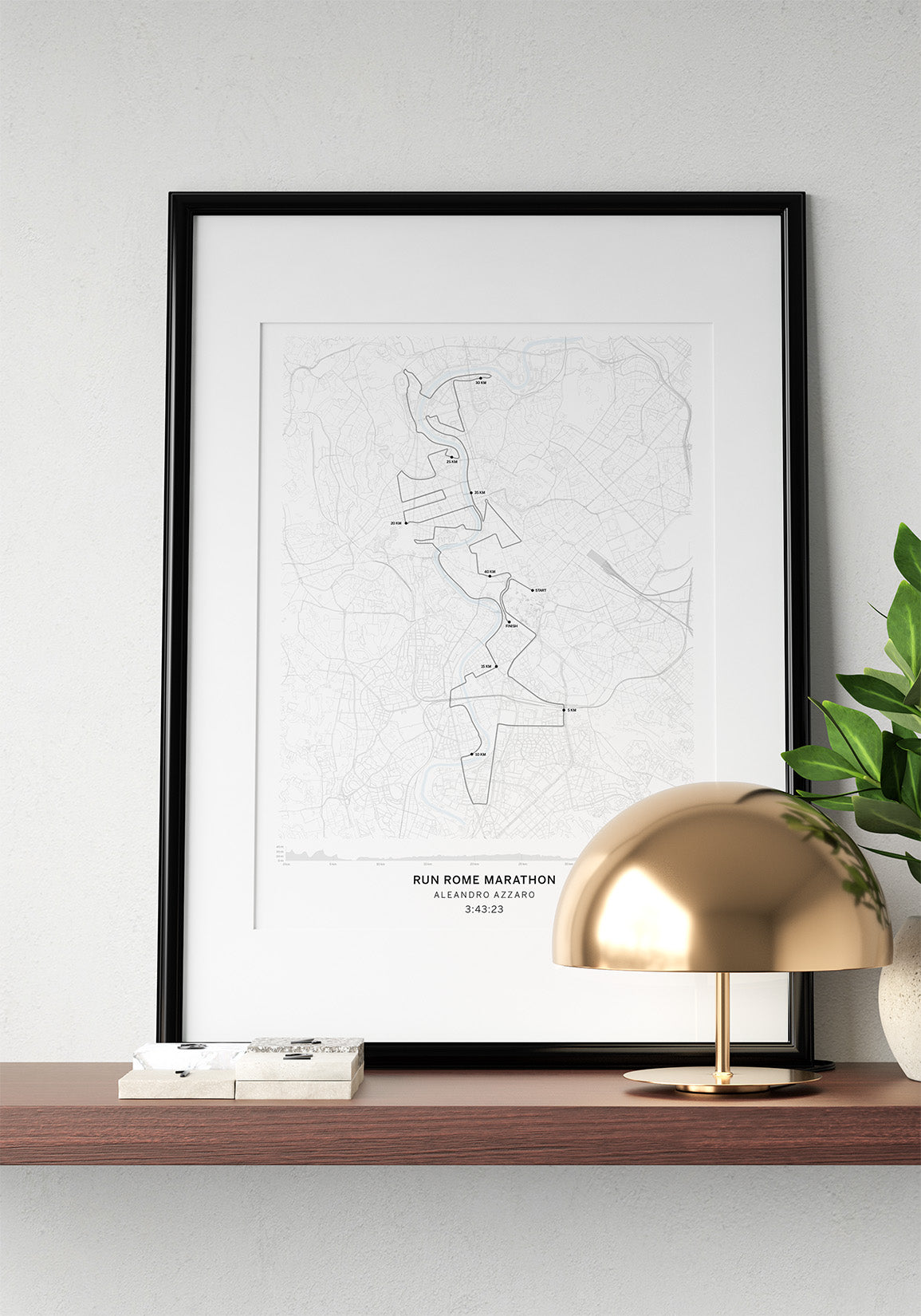 Póster de la Maratón de Roma personalizado con tus datos de carrera