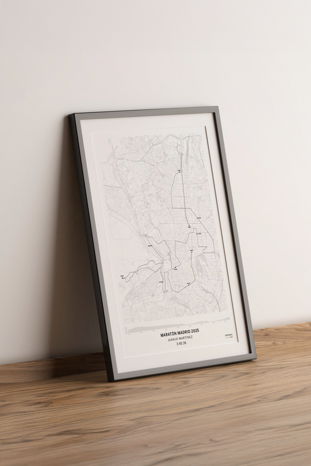 mapa de carrera Maratón Madrid Zurich 2025 personalizado con tu marca personal laminame