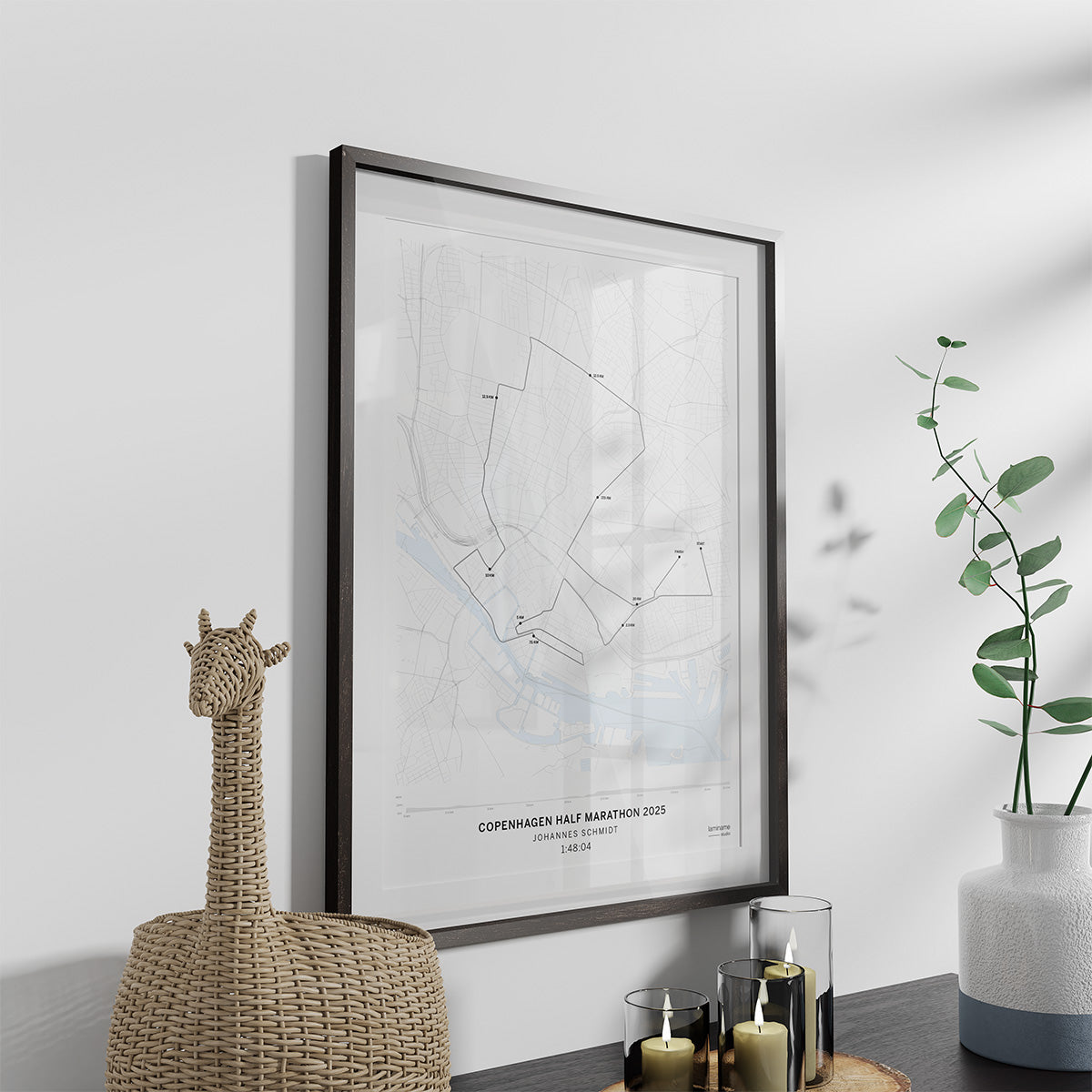 buy Copenhagen Half Marathon custom race map laminame 2025