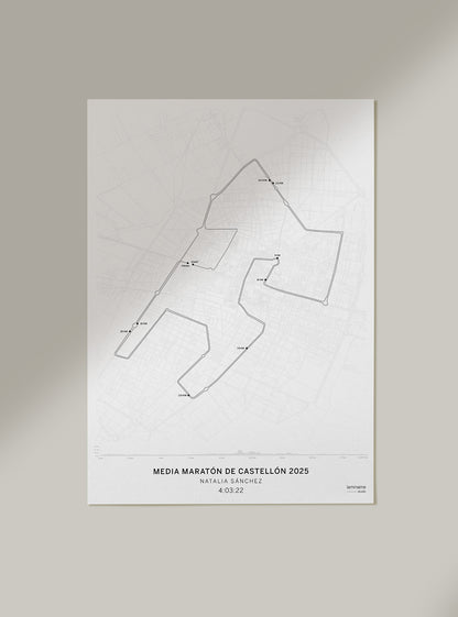 Mapa de la Media Maratón de Castellón 2025 con tus datos – laminame