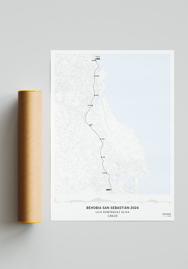 Mapa detallado del medio maratón Behobia-San Sebastián