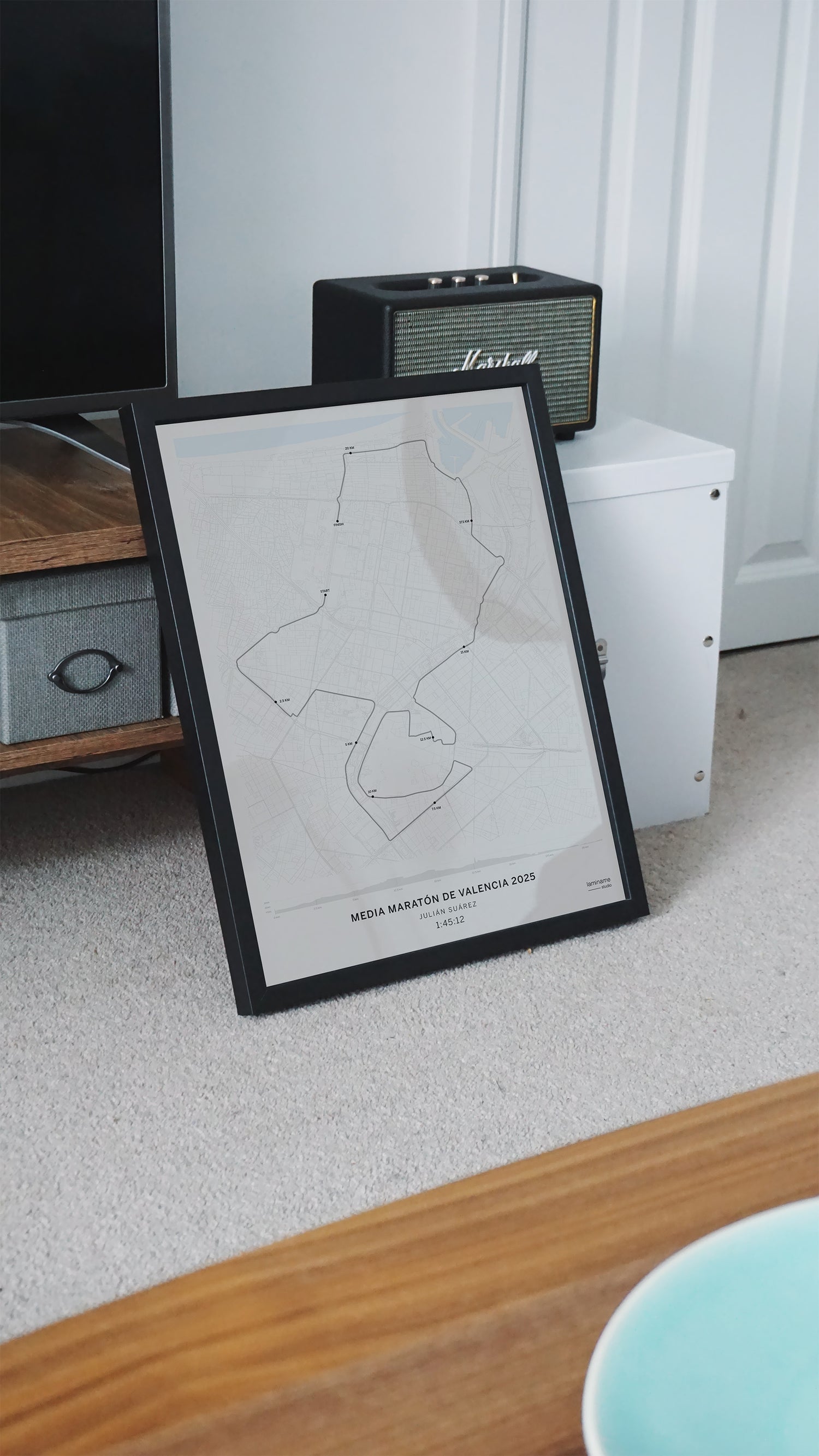 póster personalizado medio maratón valencia nombre tiempo laminame