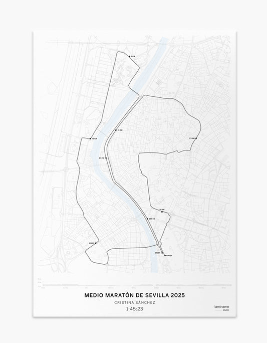 Comprar póster personalizado Medio Maratón de Sevilla – Personaliza tu nombre y tiempo