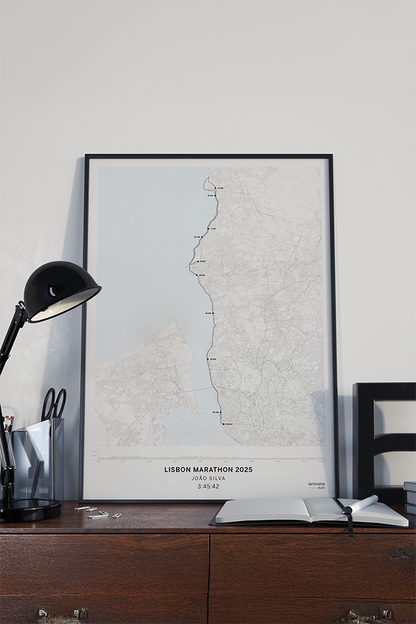 mapa de carrera maratón lisboa diseño exclusivo laminame
