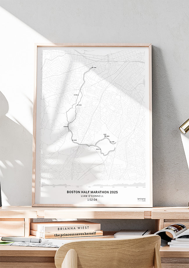 mapa recorrido Boston Half personalizado con tu marca laminame