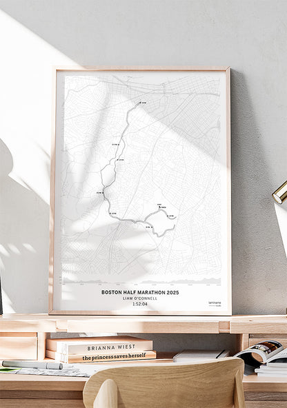 mapa recorrido Boston Half personalizado con tu marca laminame