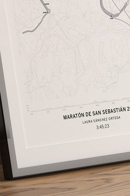 póster finisher zurich maratón san sebastián para regalar detalle minimalistas