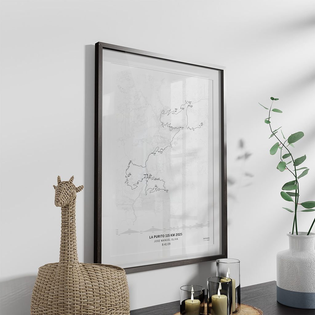 póster mapa cicloturismo La Purito Andorra 115km personalizable laminame