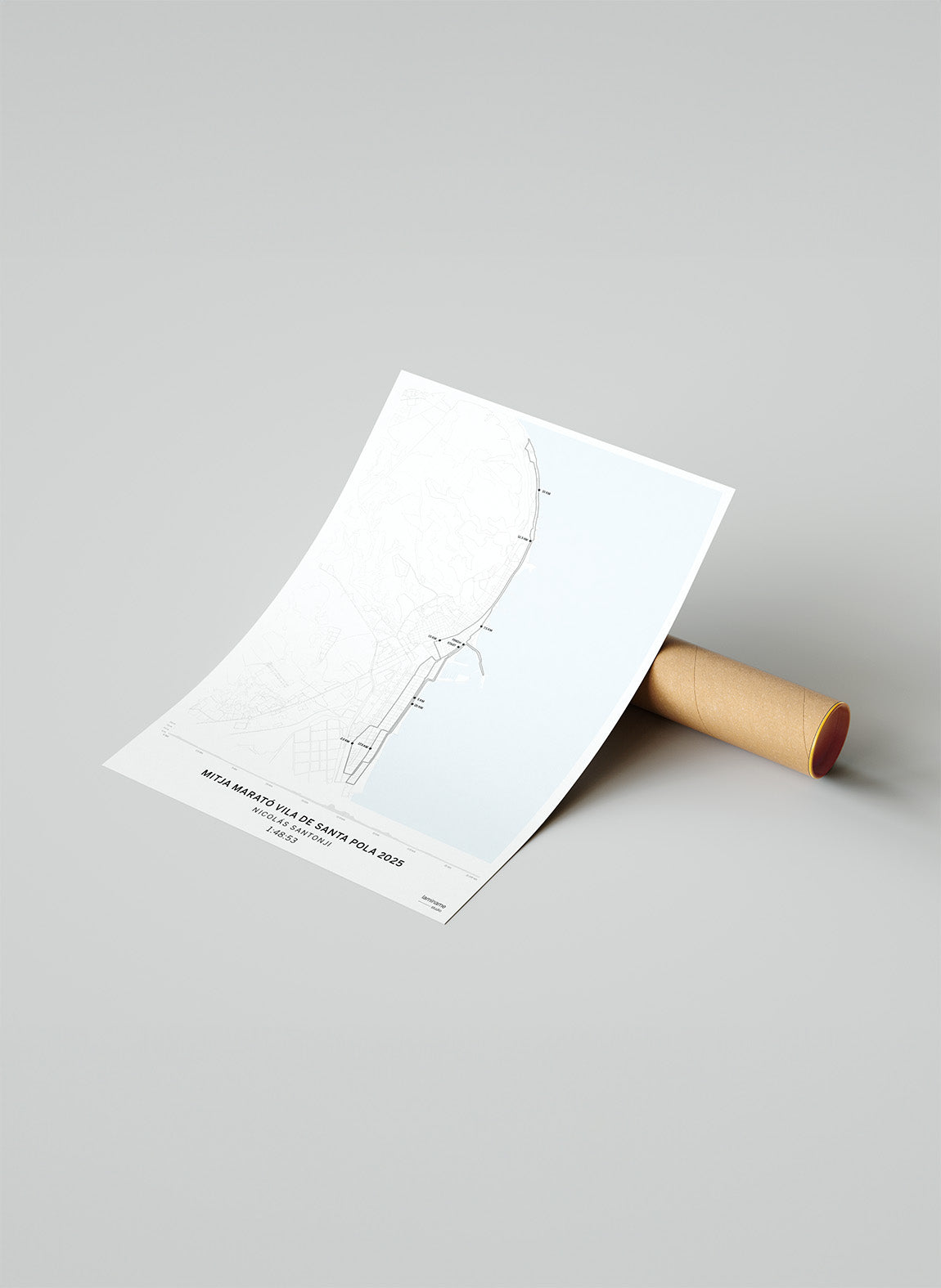 Compra mapa decorativo personalizado de la Media Maratón Internacional Santa Pola - Recuerdo único