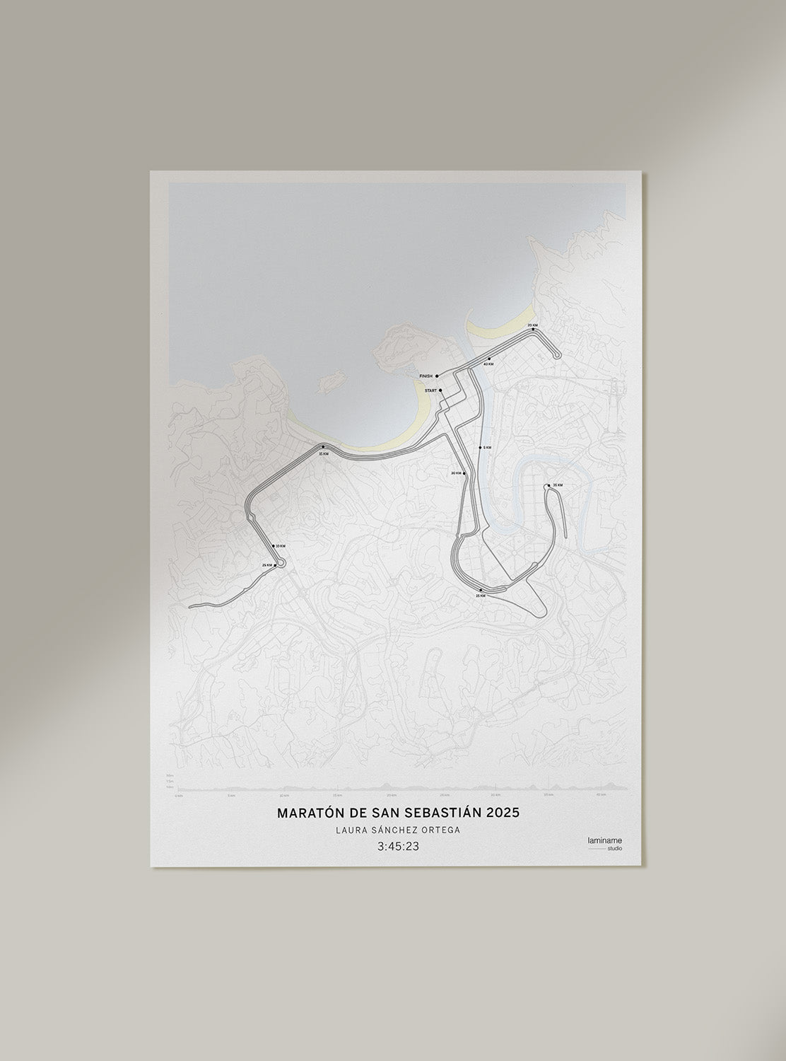 póster deportivo personalizado para corredores maratón san sebastián