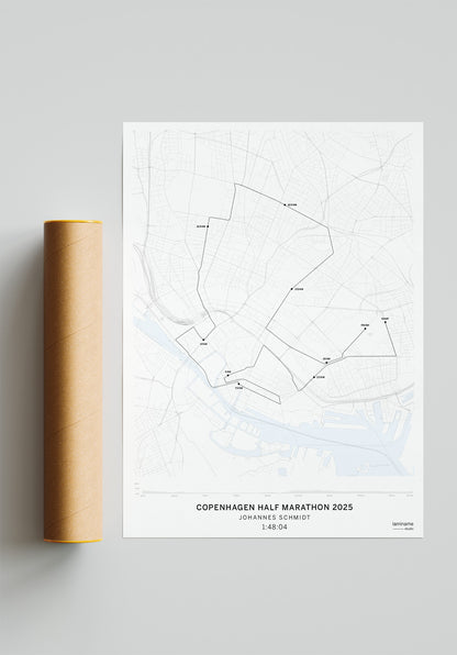 personalized Copenhagen Half Marathon map by laminame