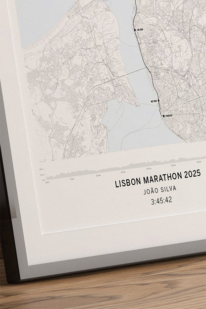 lámina maratón lisboa diseño minimalista laminame
