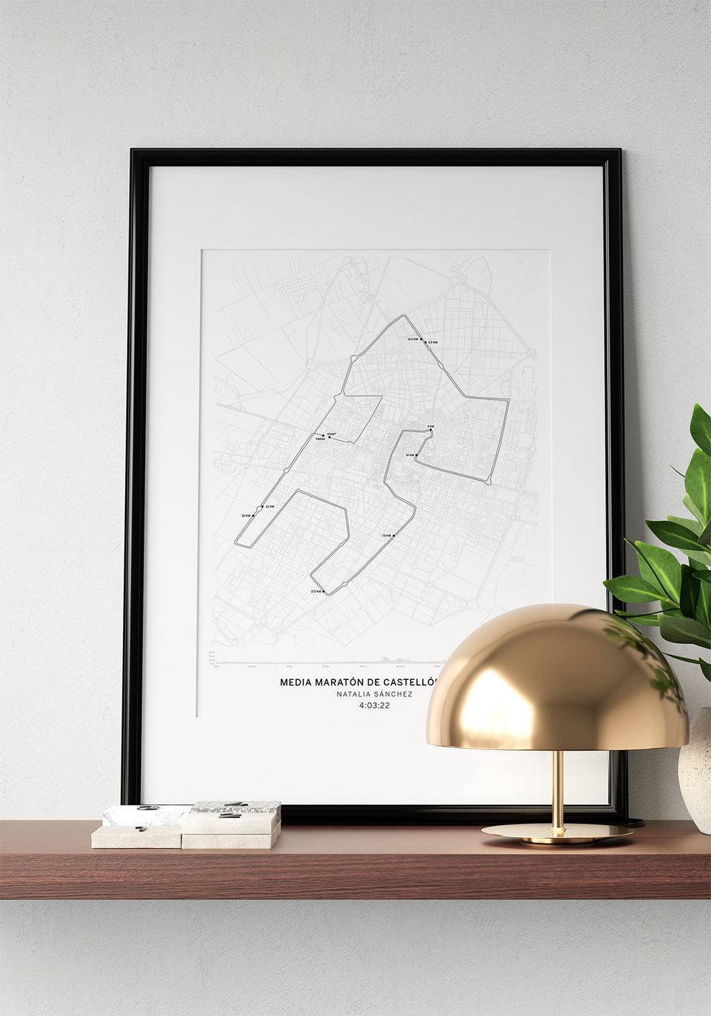 Diseño único laminame del mapa de la Media Maratón de Castellón – Edición