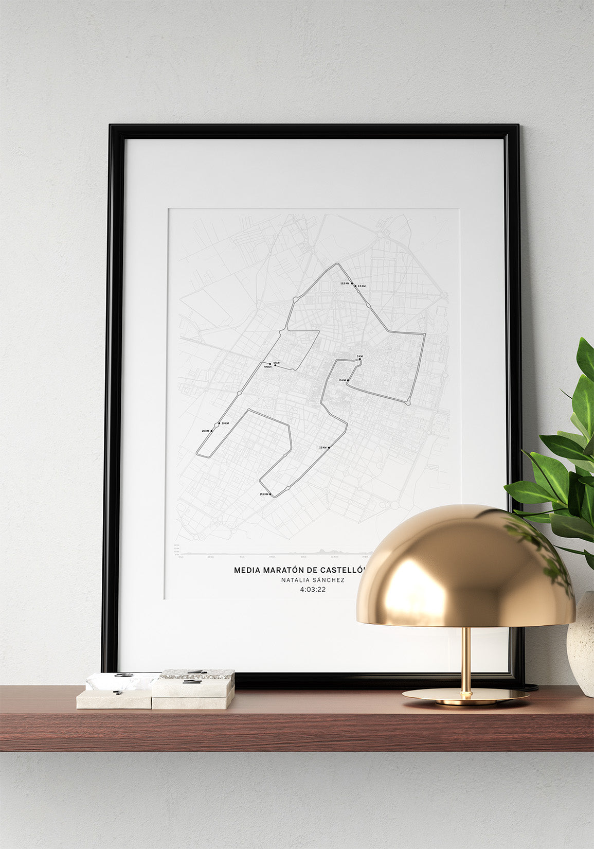 Diseño único laminame del mapa de la Media Maratón de Castellón – Edición