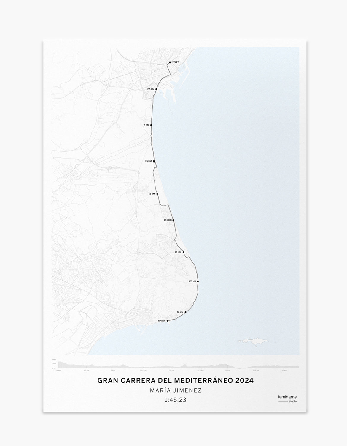 Póster personalizado Gran Carrera del Mediterráneo – Medio maratón Alicante Santa Pola
