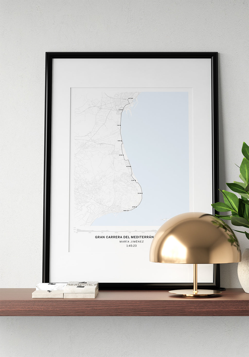 Compra lámina de la Gran Carrera del Mediterráneo 21 km – Personaliza tu logro con nombre y tiempo