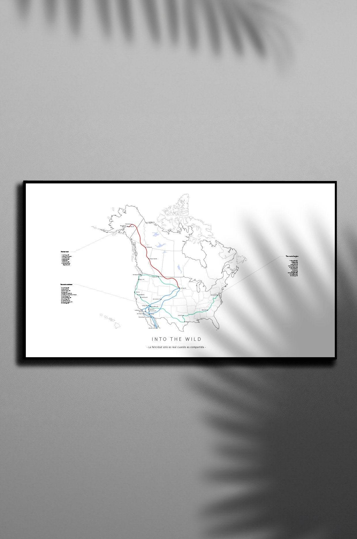 Póster de Hacia Rutas Salvajes – Personalización de frases disponible